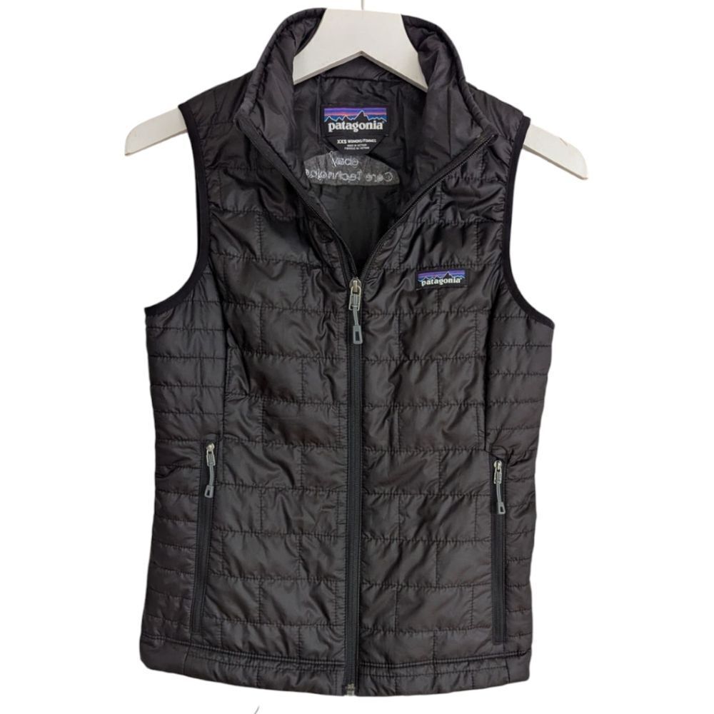 Patagonia x Ebay Embroidered Black Quilted Vest Zip Up Women's XXS STY84247 FA19 - Picture 2 of 9